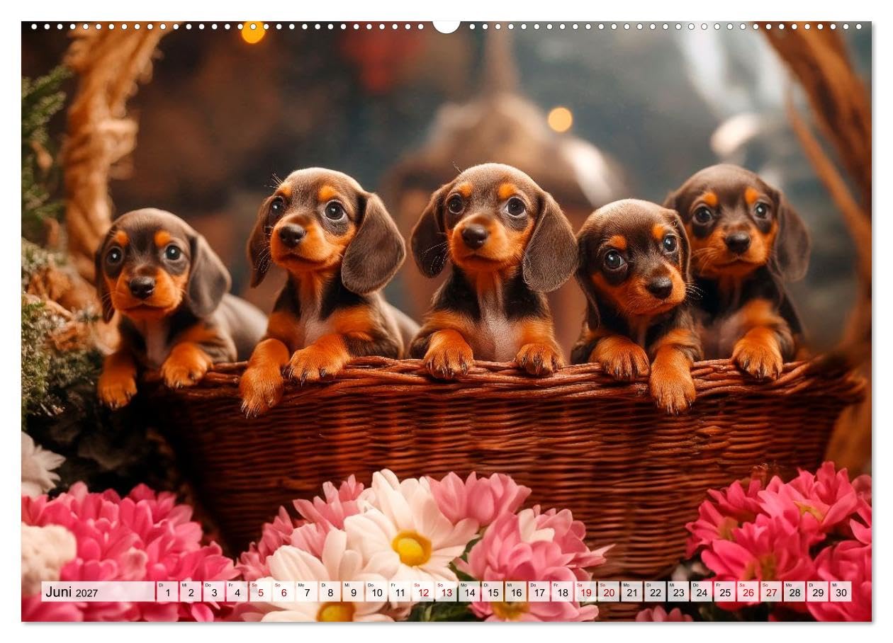 Lieblingshund Dackel (hochwertiger Premium Wandkalender 2027 DIN A2 quer), Kunstdruck in Hochglanz: Treue Blicke und kleine Abenteuer (CALVENDO Tiere)