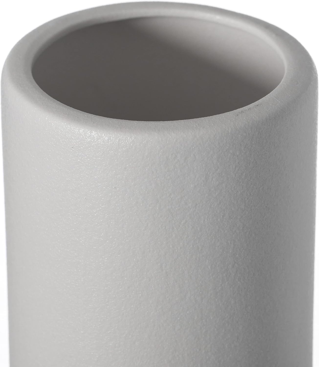 Decorative Modern Ceramic Cylinder Shape Table Vase Flower Holder with Rope, White 11 Inch