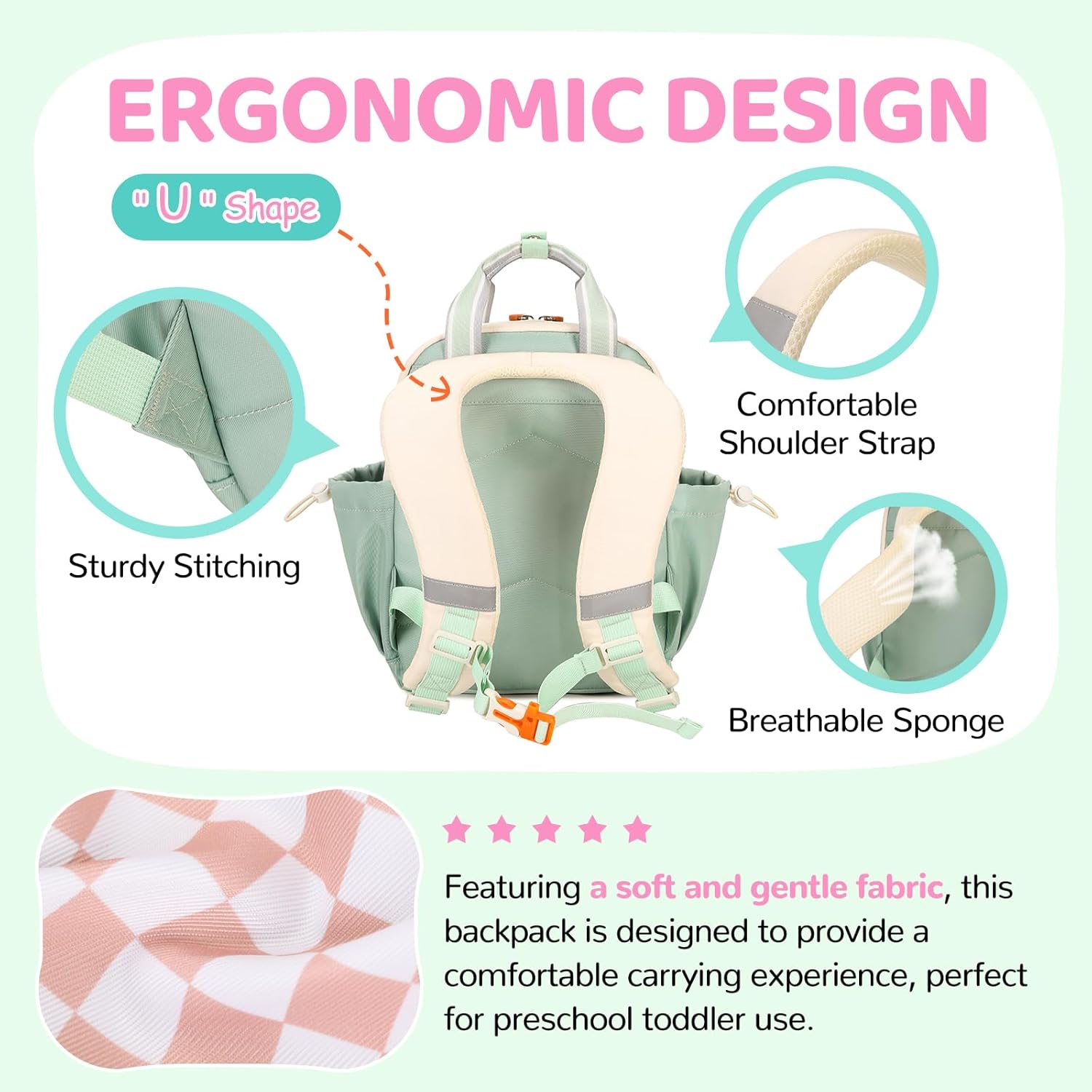 Toddler Backpack for Girls 2-4 Mini Diaper Daycare Bag Preschool Kids Bookbag for Kindergarten Elementary School Travel, Checkerboard - Image 5