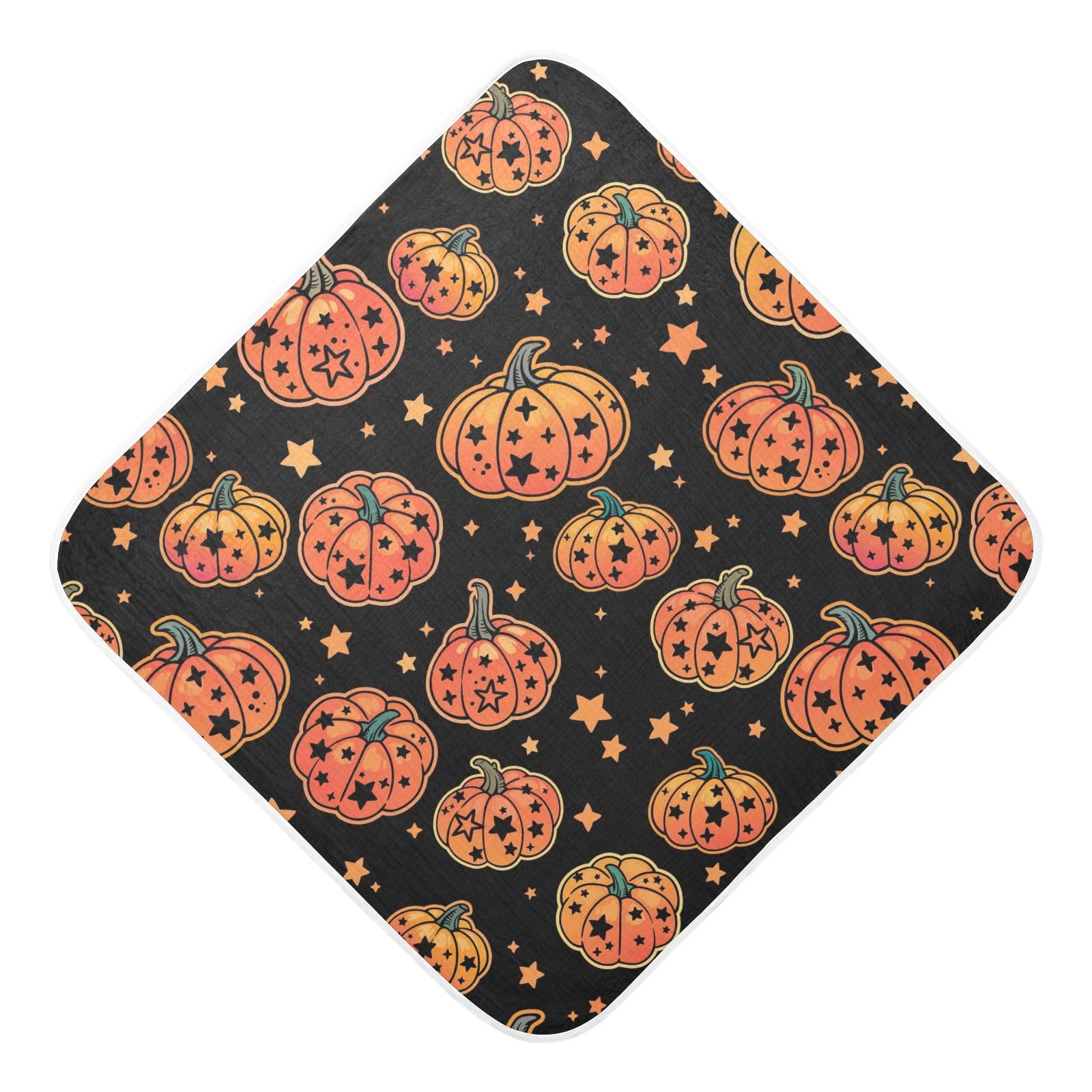 Kutsu Halloween Pumpkin Baby Hooded Towel Absorbent Baby Bath Shower Towel with Hood for Newborn Boys Girls Babies Infant Toddler