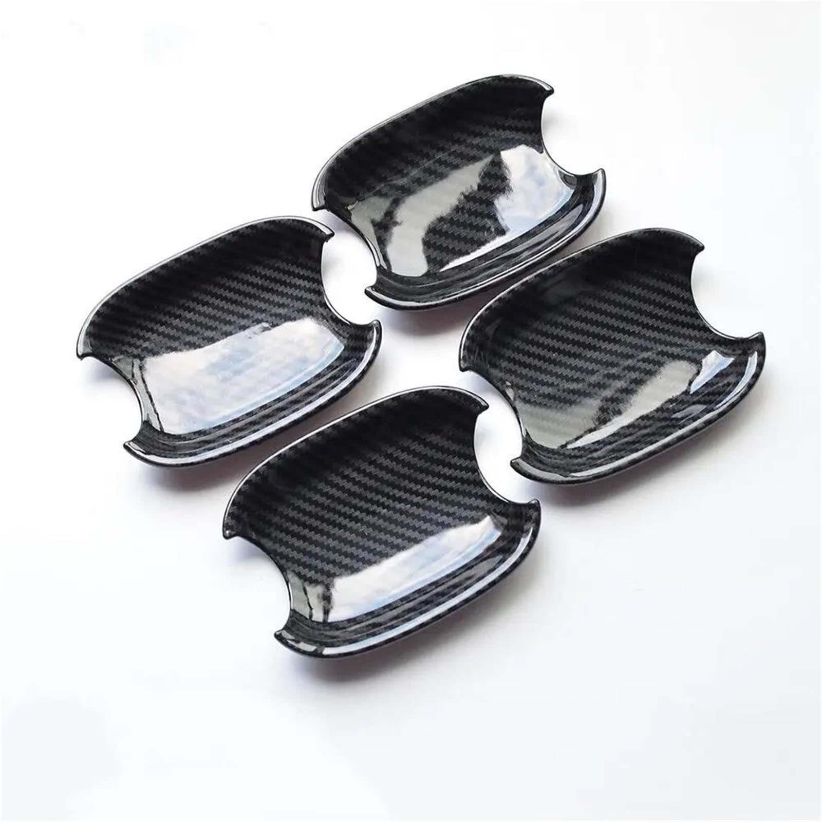 NMJLQW Exterior Decoration Carbon Fiber Chrome Car Door Handle Cover Sticker for Q5 2008 2009 2010 2011 2012-2016 Styling Accessories(Carbon Fiber Bowl)