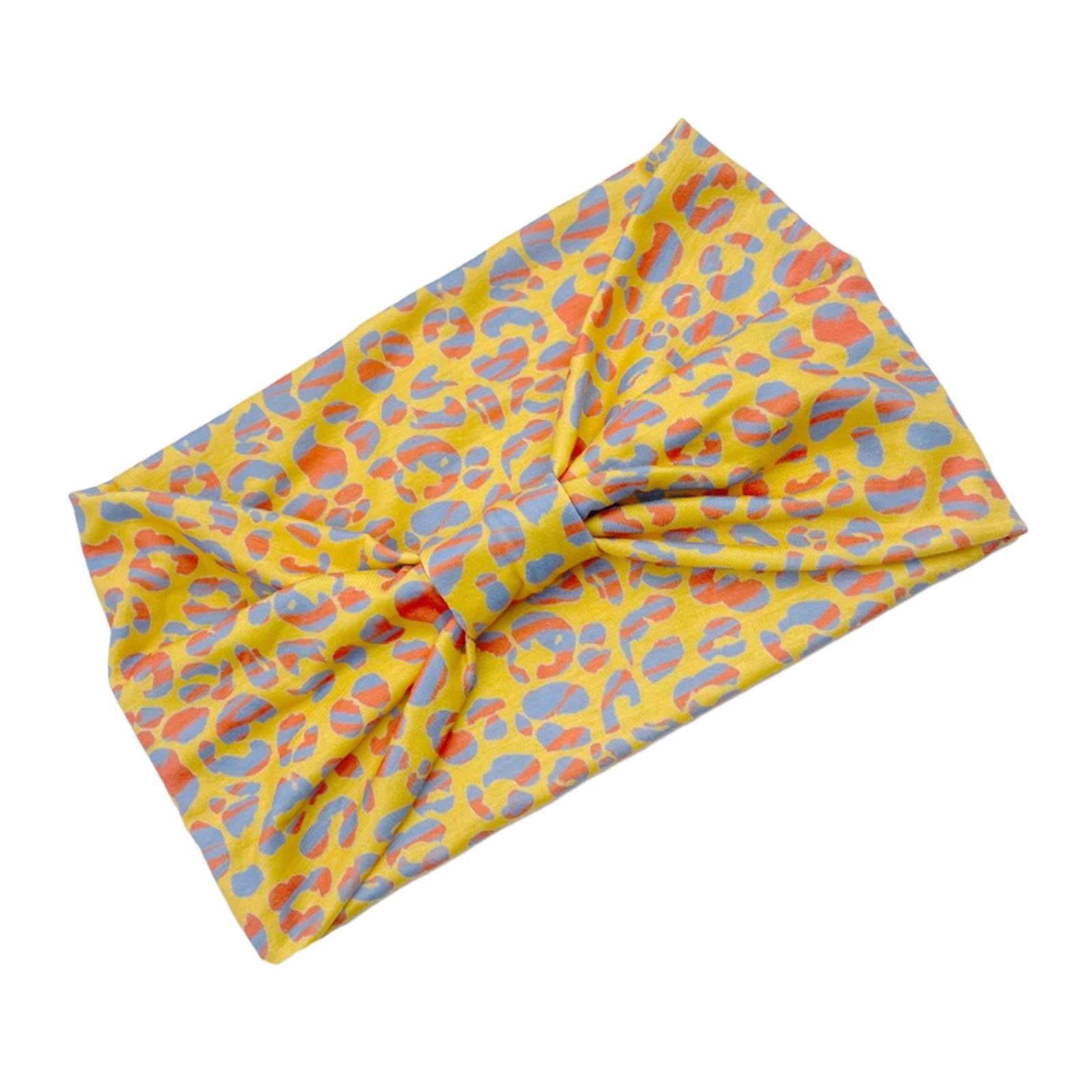 Women Leopard Headbands Girls Sweat Bands Hairband for Sleeping Yoga Makeup yellow-image-6