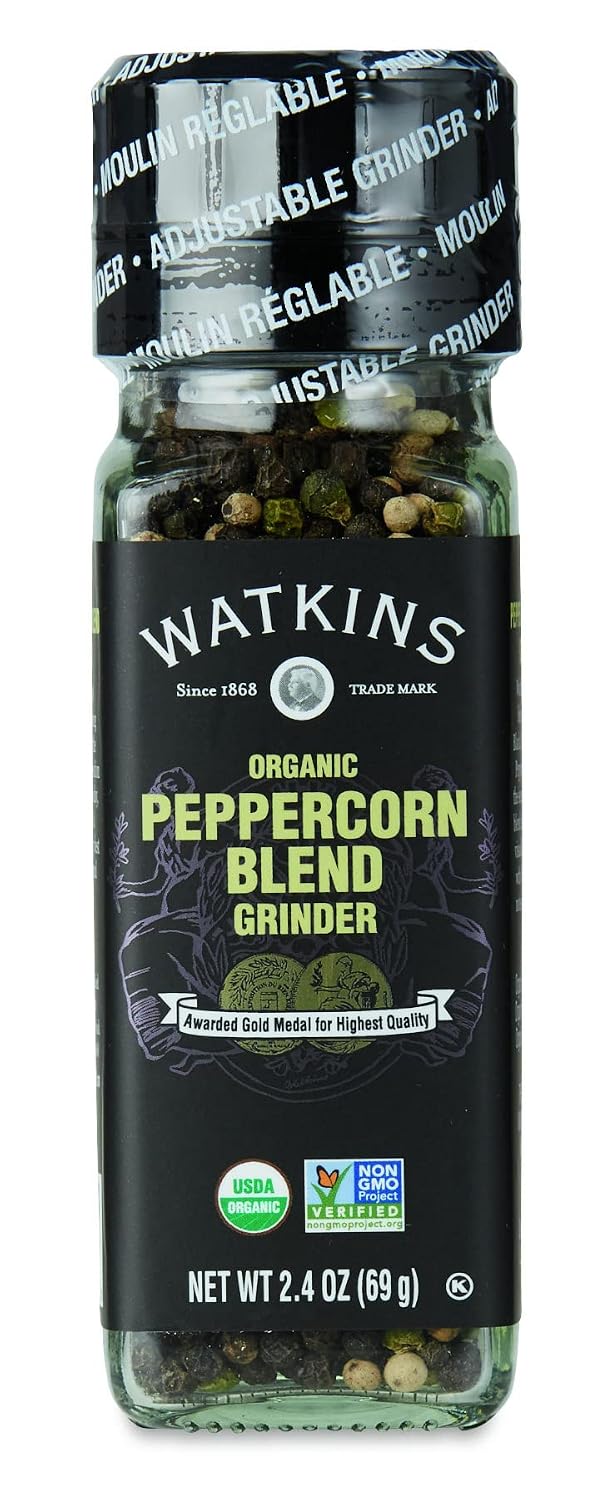 Watkins Organic Peppercorn Blend Grinder, 2.4 Oz