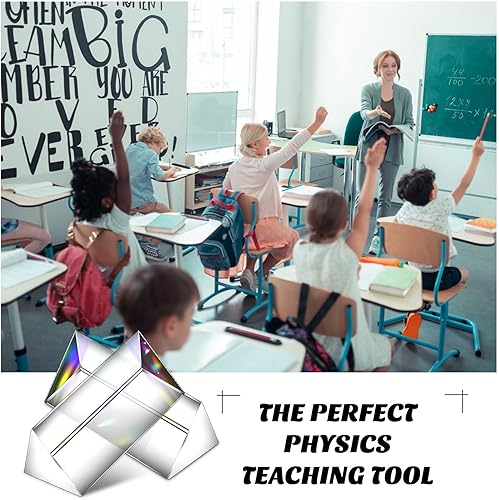 Miniatura 5 de Kanayu Paquete de 12 prismas triangulares transparentes de vidrio óptico triple para efectos de fotografía, física, enseñanza de espectro de luz