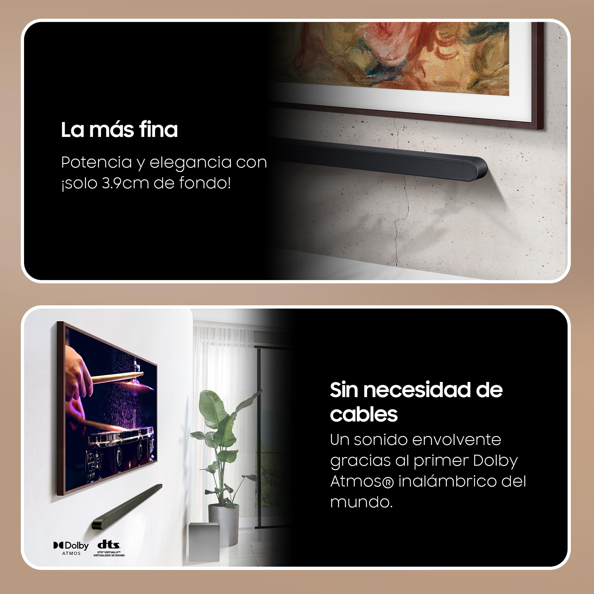 Samsung Barra de Sonido HW-S700D/ZF 2024 - Diseño Ultra Slim, Dolby Atmos Inalámbrico, Q-Symphony, 3.1 Canales y SpaceFit Sound
