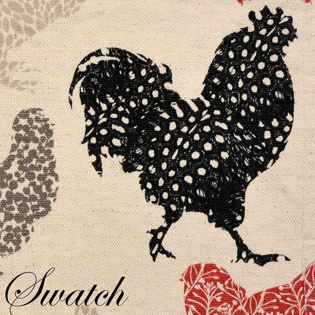 Sweet Pea Linens Rifton Red Rooster Rectangle Placemats - Set of Four Plus Center Round-Charger