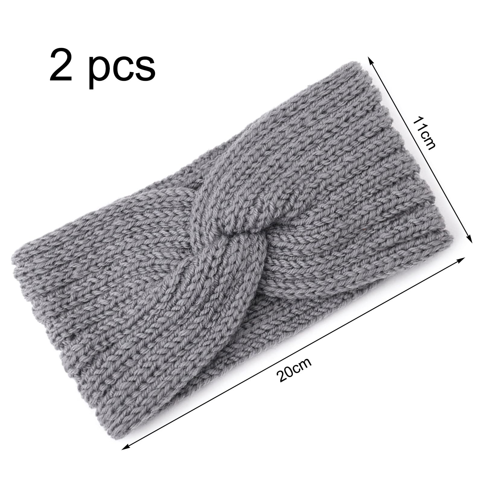 2 Fasce Per Capelli Invernali Da Donna In Morbidissimo Pile – Calde, Elastiche E Alla Moda (Nero + Grigio)