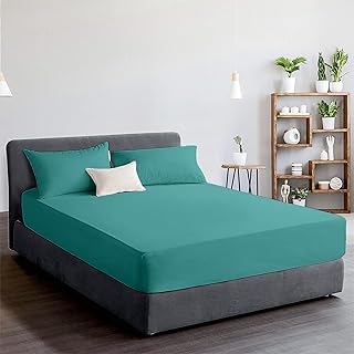 Ray Bedding 100% Egyptian Cotton 400 Thread Count Small Double Fitted Sheet 25cm Deep Pocket Fitted Sheets for Small Double Bed, Super Soft Luxury Egyptian Cotton Bed Sheets