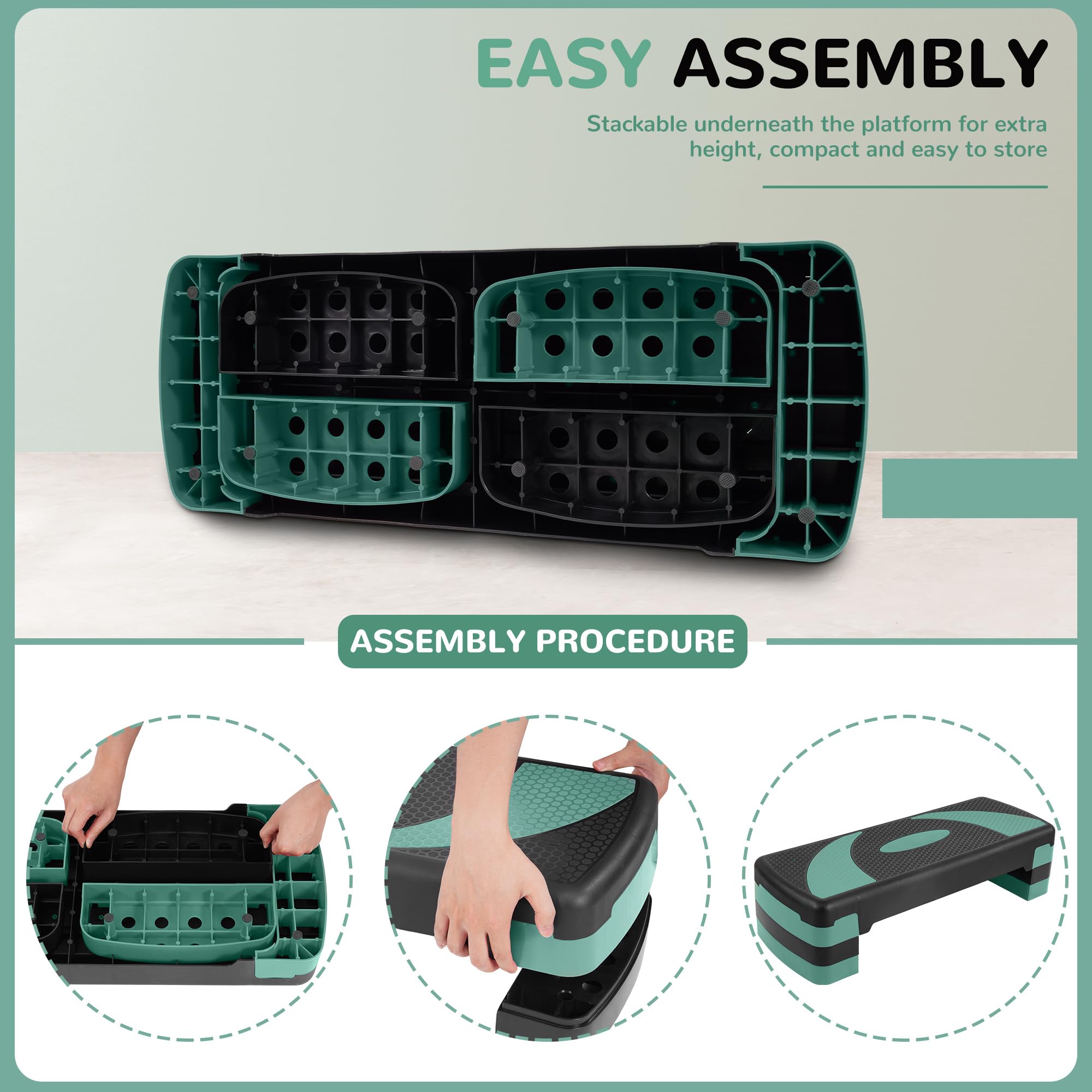 Snapklik.com : Aerobic Step Platform, 3 Levels Adjustable Height ...