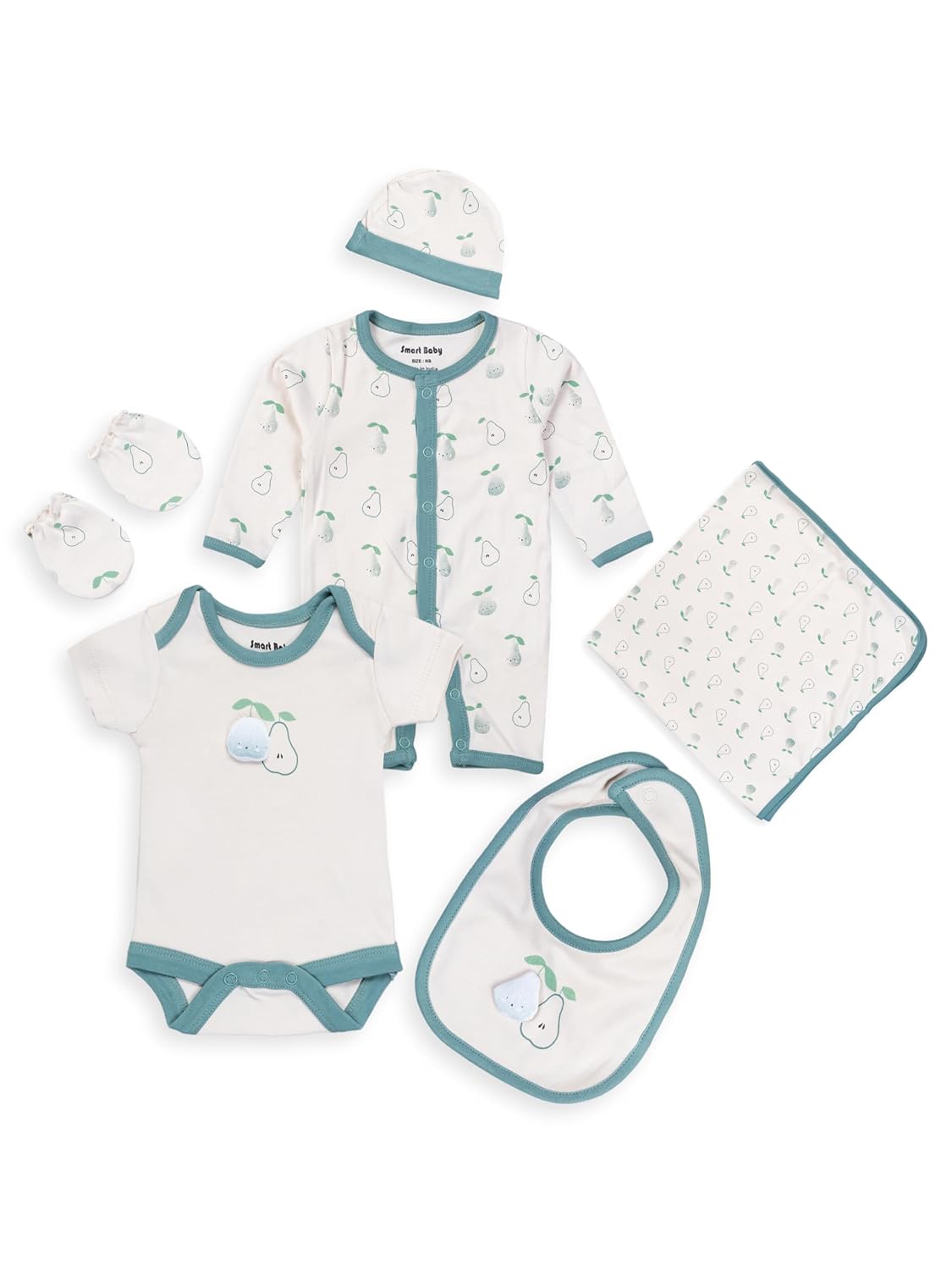 Smart Baby 6 Piece Newborn Clothes Set – 100% Bio-Washed Interlock Fabric | Bodysuit, Sleepsuit, Bib, Blanket, Mittens & C... - Review, Price and Buying Guide