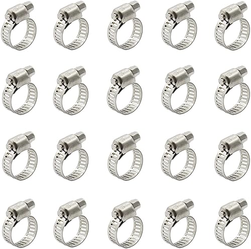 20 abrazaderas de cable, abrazaderas ajustables de acero inoxidable 304 para conductos, abrazadera de tubo, abrazadera de conducto de aire,