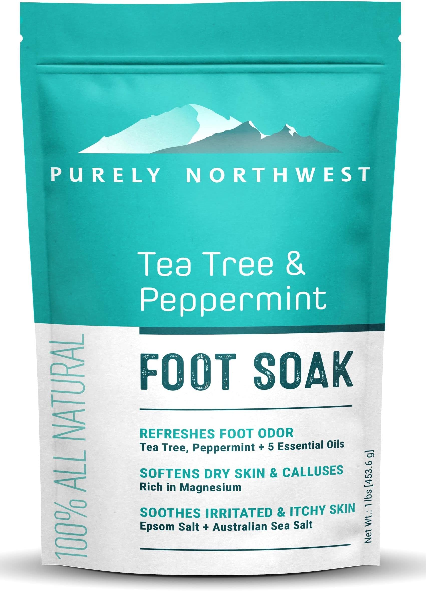 Tea Tree Oil Foot Soak With Epsom Salt, Refreshes Feet And Toenails, Soothes Dry Calloused Heels, Leaving Feeling Soft, Clean Healthy – Helps Away Tired -16Oz (Pack Of 1) Pack 1