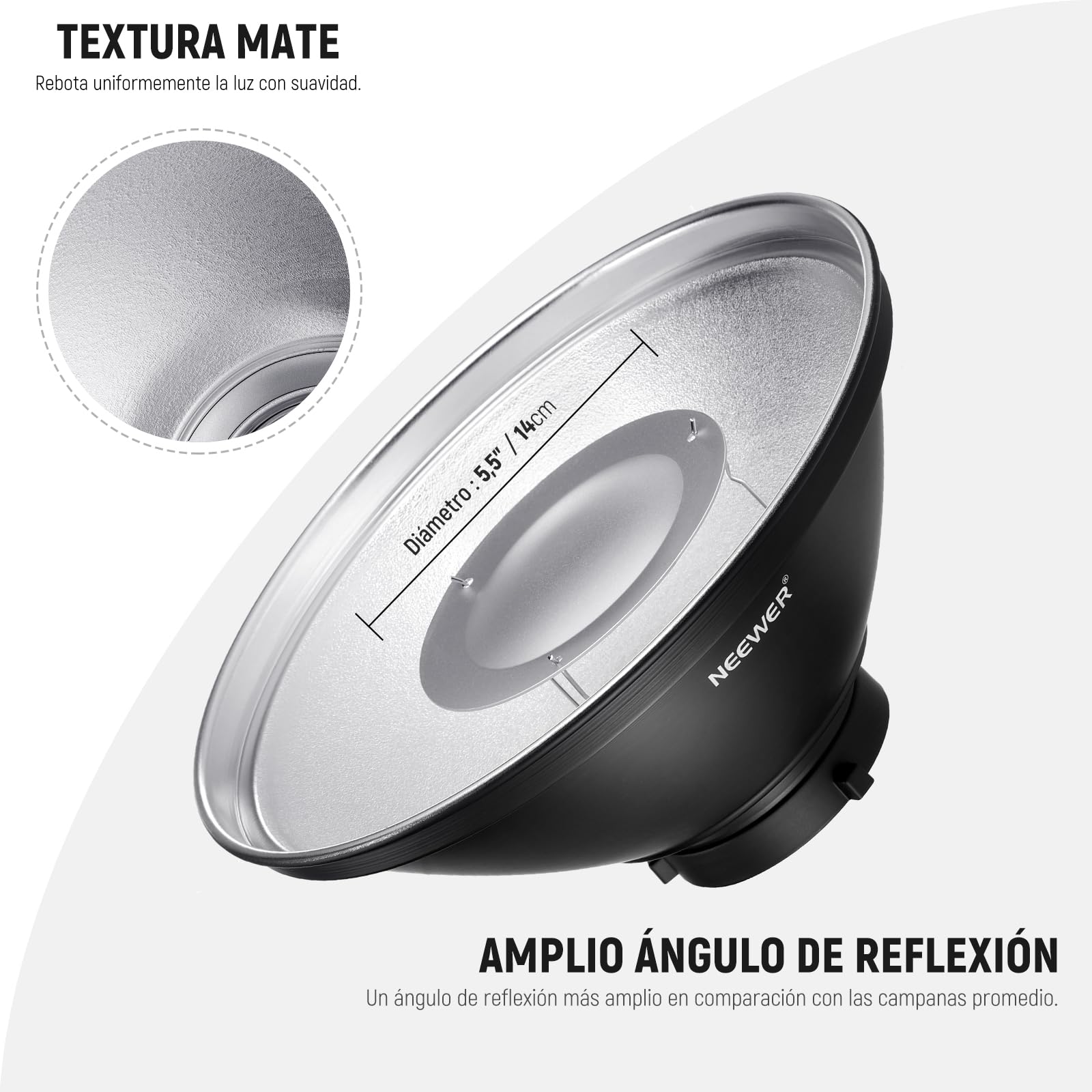 NEEWER 30cm Kit Metal Beauty Dish Bowens Mount Reflector con Calcetín Difusor, Rejilla de Panal para Luz de Video Flash Estroboscópica Compatible con Godox AD600 NEEWER CB60 Q4 Vision 4 S101, LD30 | Blanco difusor,Honeycomb Grid,para flash de estudio luz
