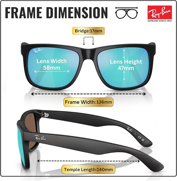 Ray-Ban RB4165F JUSTIN COLOR MIX LOW BRIDGE Sunglass w/Official Kit