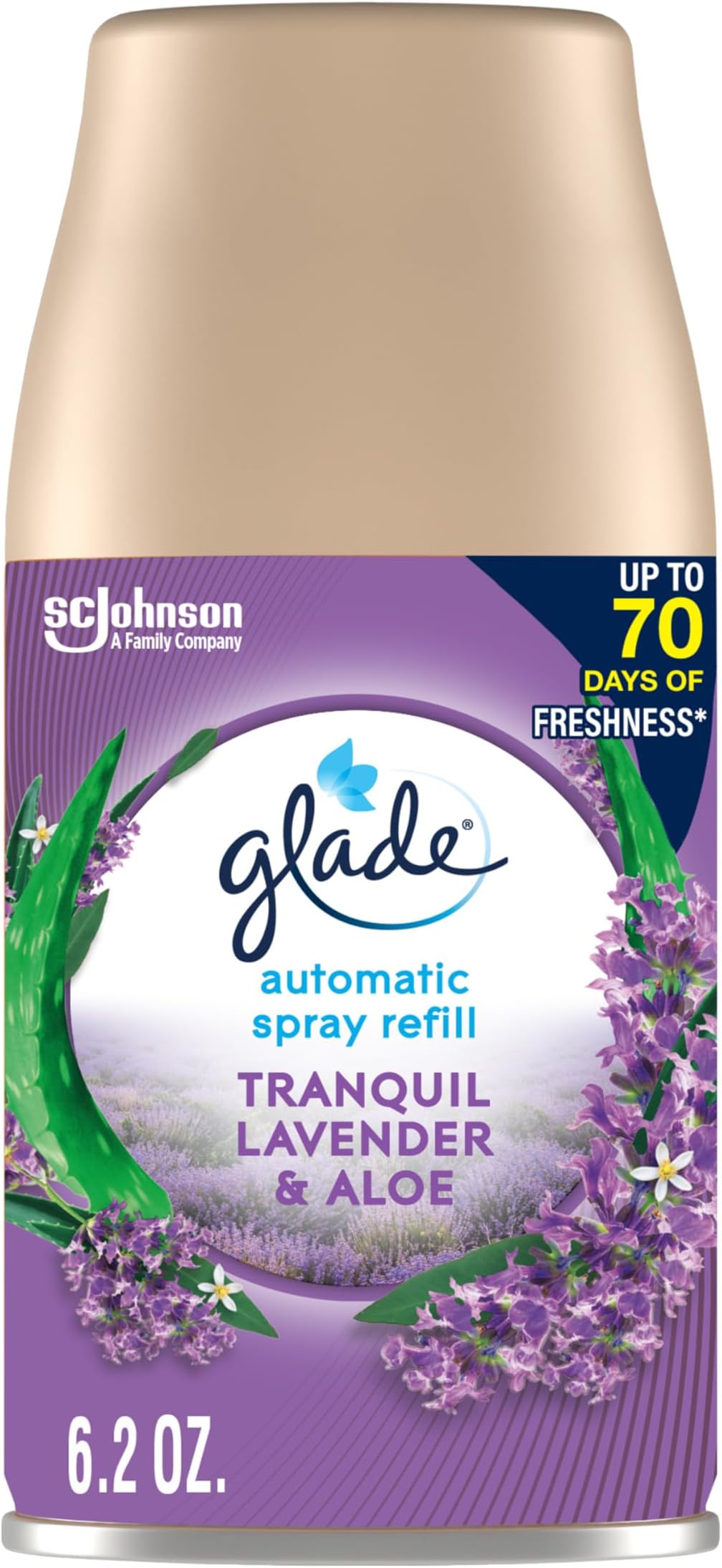 Automatic Spray Refill, Air Freshener for Home and Bathroom, Tranquil Lavender & Aloe, 6.2 Oz