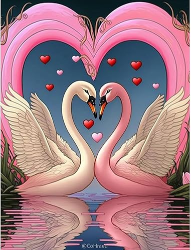 Kits de pintura de diamantes Love Swan Pintura de diamantes de bricolaje con piedras preciosas de diamante redondo completo Kit de punto de cruz, Kits de pintura de diamantes Love Swan Pintura de diamantes de bricolaje con piedras preciosas de diamante redondo completo Kit de punto de cruz,