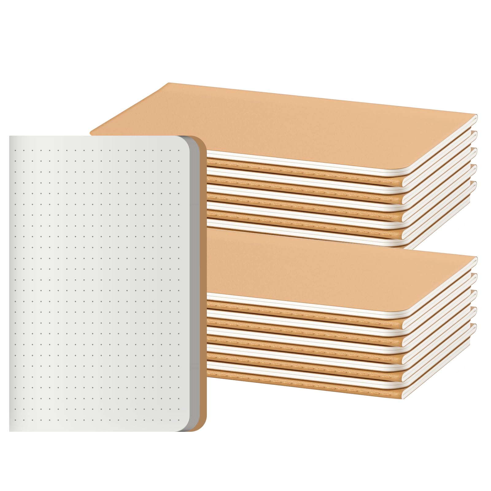 XYark 20 Pack Dot Grid Small Pocket Notebook Journals Bulk with Thick Dotted Paper, 60 Pages, 5.5x3.5 inch, A6 Size, Kraft Cover, Diary Writing Sketchbook Subject Notebooks Planner