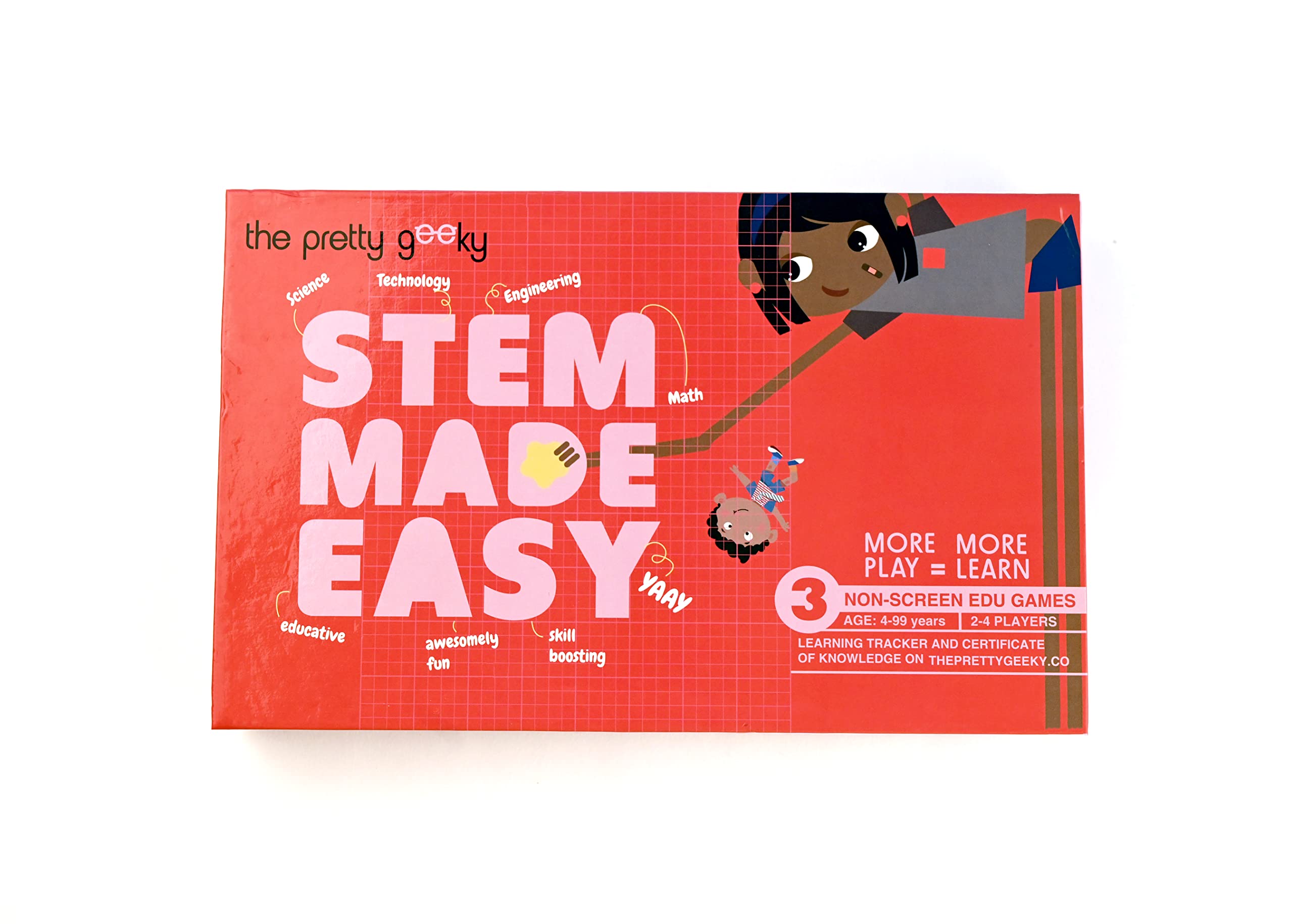 The Pretty Geeky STEM Made Easy, Educational Math Game (Pack of 3) | Gifts for Kids 4+ | Tens & Tiaras - Take the Cake Game - Half a Doodle | Learn Math with Super Fun Educational Card Game for Kids| Birthday Gift