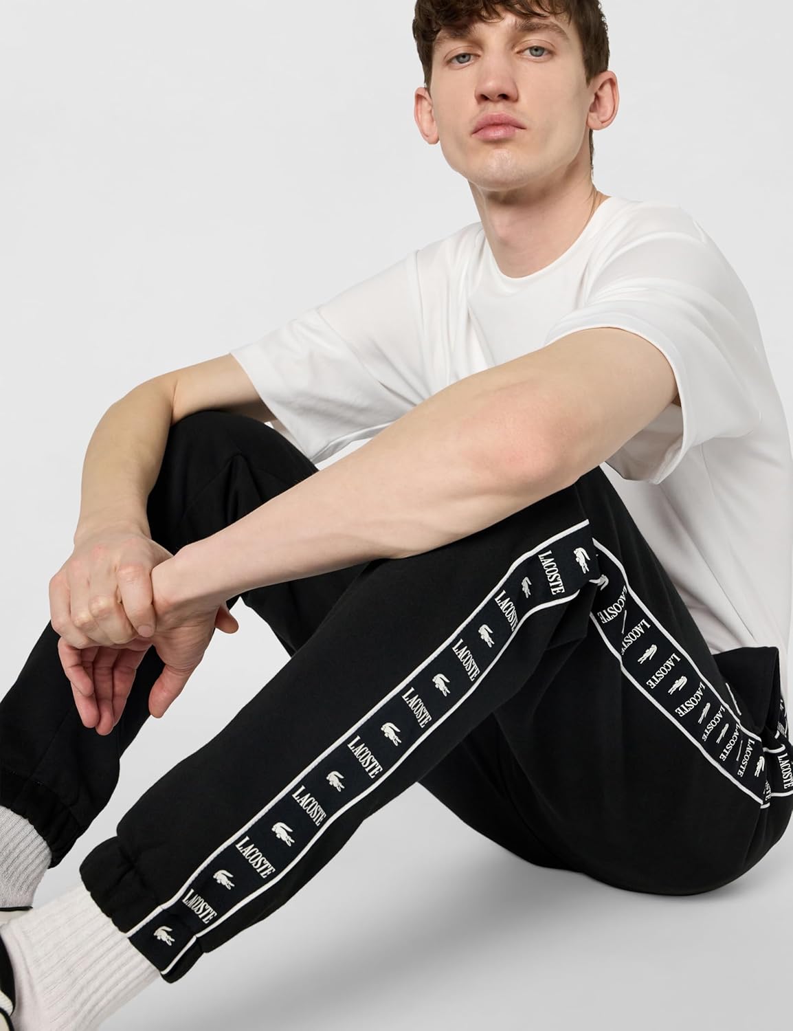 Lacoste Men's Tapered Leg Taping Sweatpants