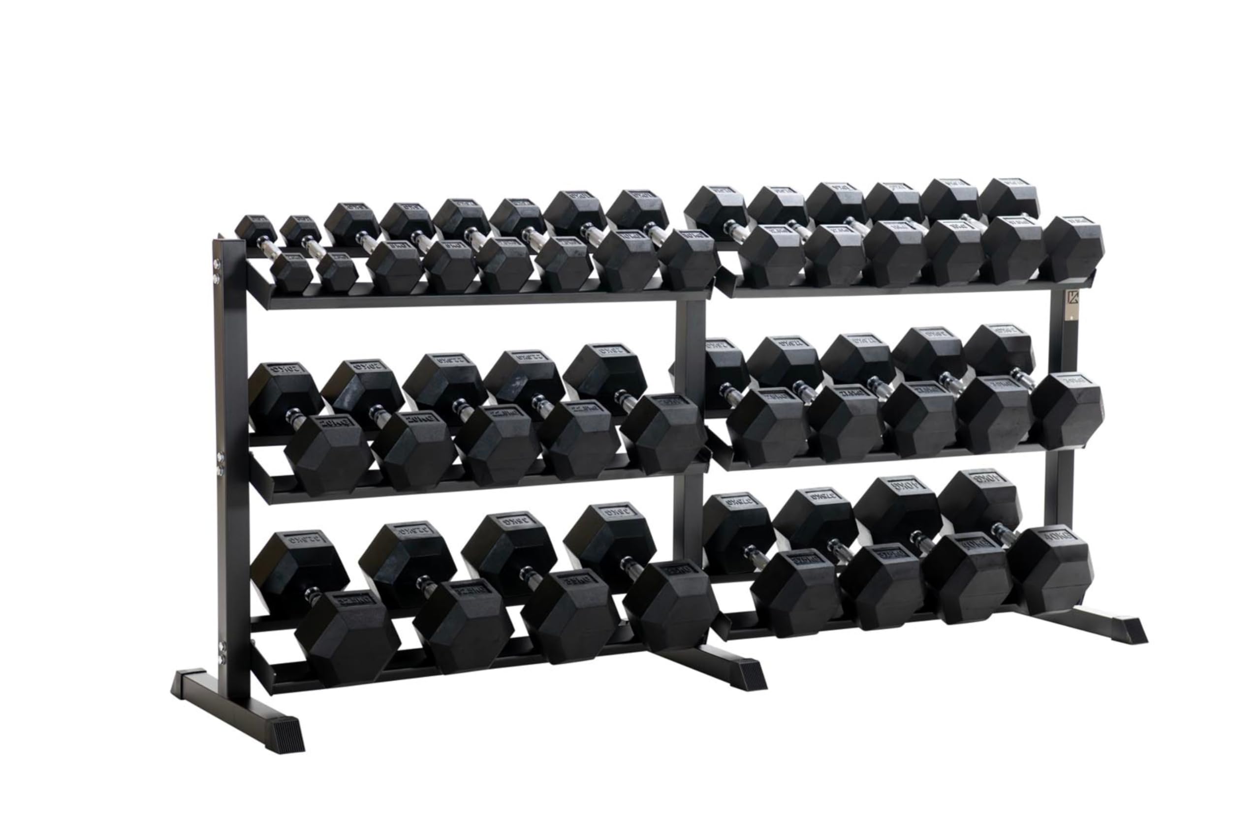 Equipped Gym - Weights Dumbbells Set With Horizontal Rack Stand With Cast Iron Gym Weights. Gym Equipment For Home And Commercial Use For Both Men And Women