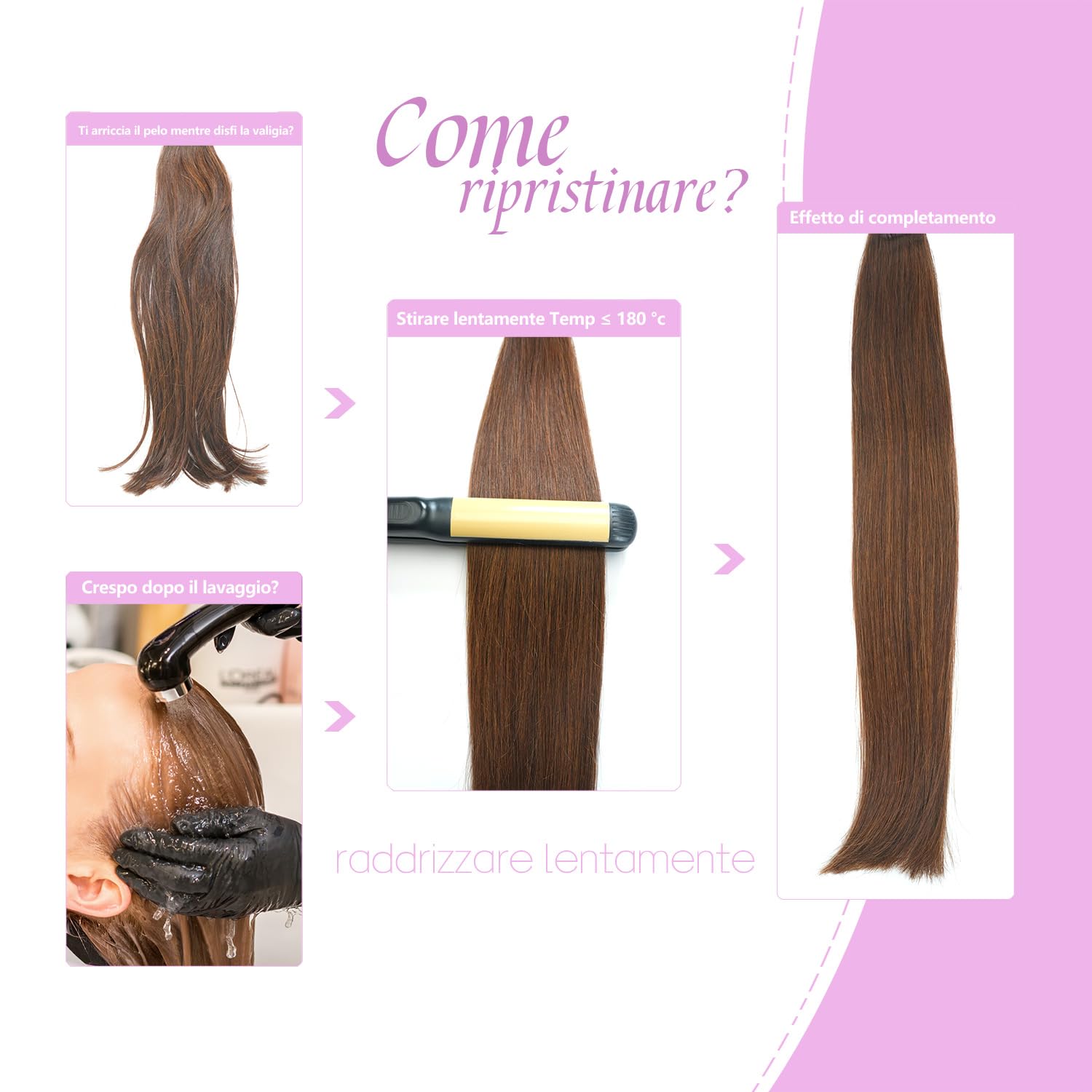 LieblichWelle Extension Capelli Veri Biadesivo Marrone Medio 40 cm, 20 pz, 40 g, Salon-Grade Qualità, Facili Comode da Indossare Per le Giovani Donne (Marrone Medio, 40 cm)