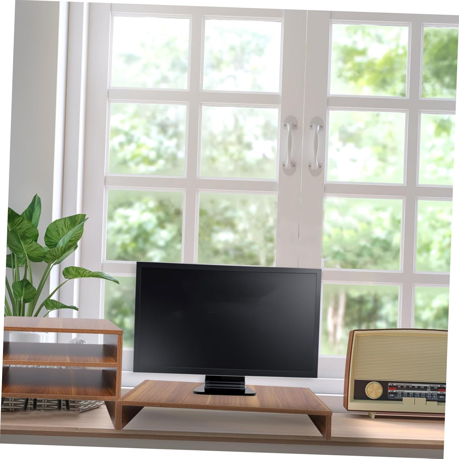 jojofuny Monitor Riser Desk Riser for Laptop Wooden Craft Monitor Rising Rack Computer Heightening Stand