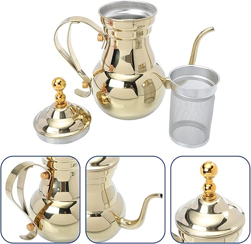 Miniatura 5 de Zerodeko Cafetera árabe Agua Verter sobre tetera Hervidor de té Hervidor de té Cafetera Infusor Tetera Cafetera Café Cafetera Italiana Mantequilla