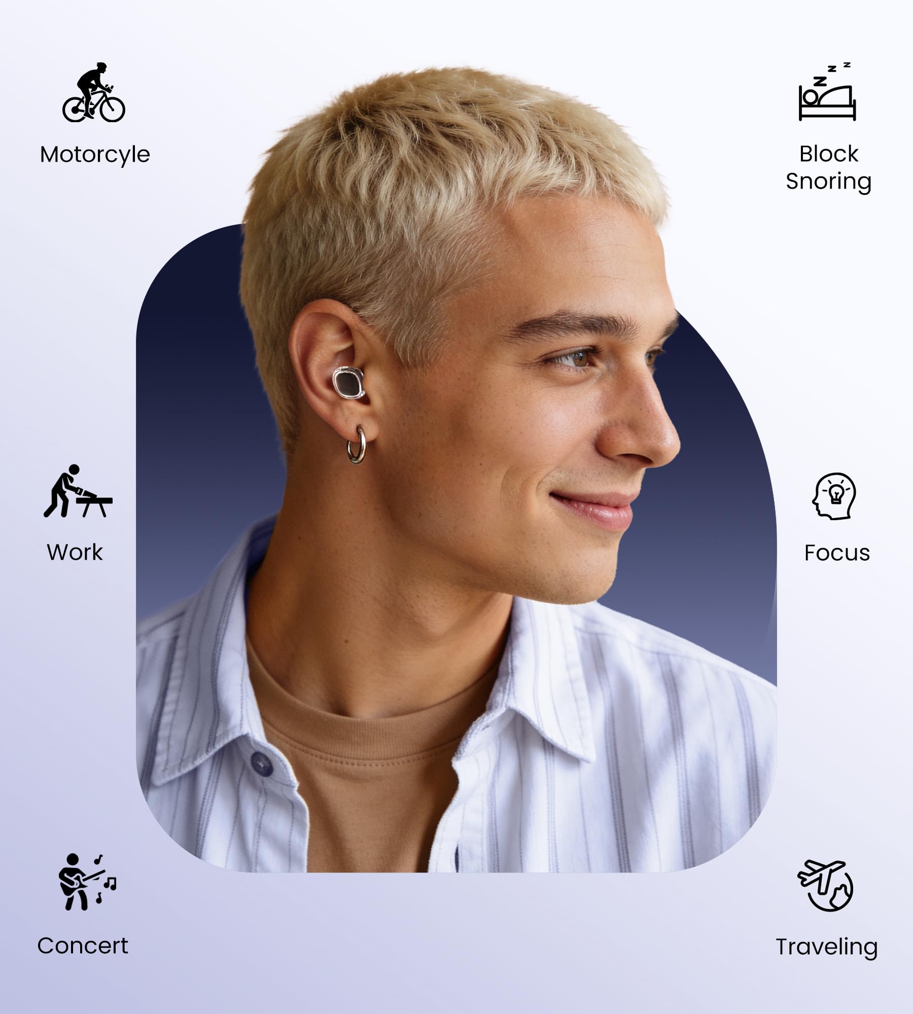 Upgrade Stilvolle Ohrstöpsel für Schlaf, 45 dB Geräuschreduzierung, Seitenschläferfreundlich, ganztägiger Komfort, wiederverwendbar, Ohrstöpsel zum Dämpfen von Schnarchen, Fokus, Reisen