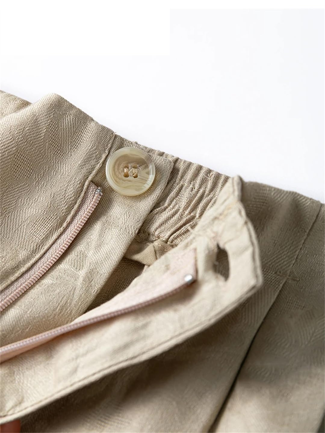 Fnfmrfmr Pantaloni larghi da donna in seta tinta unita a vita alta da ufficio casual
