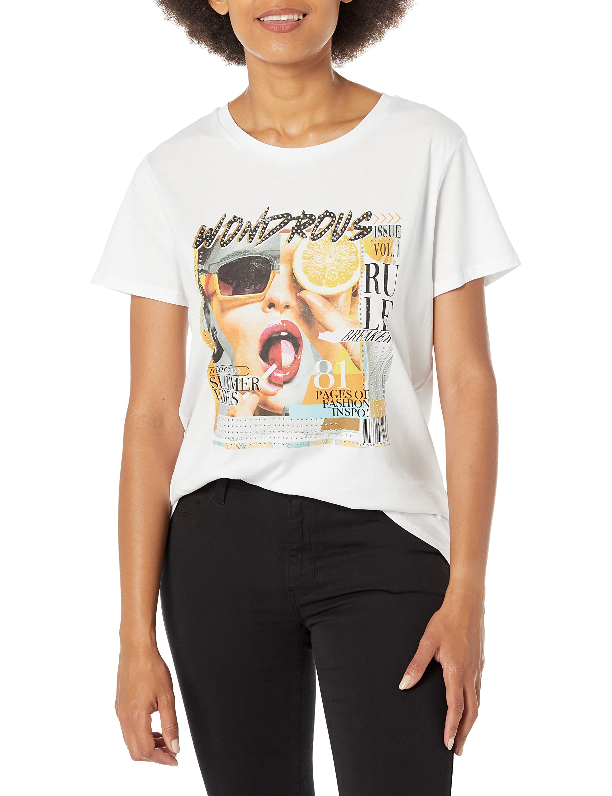 GUESSWomen's Short Sleeve Wondrous Mag Easy Tee