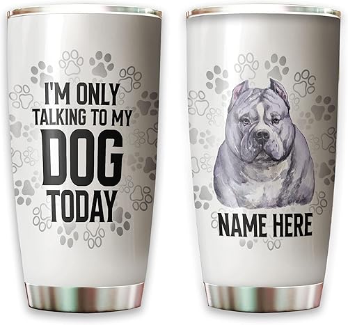 Kobalo Vaso personalizado con texto en inglés "I Only Talking To My Dog" para amantes de los perros, dueños de mascotas, regalos de cumpleaños,