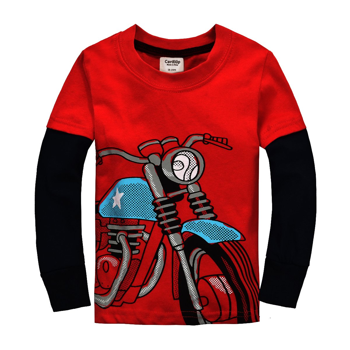 CRAZY GOTENDToddler Little Boys Girls Cotton Long Sleeve T-Shirt Motor Tops,5T