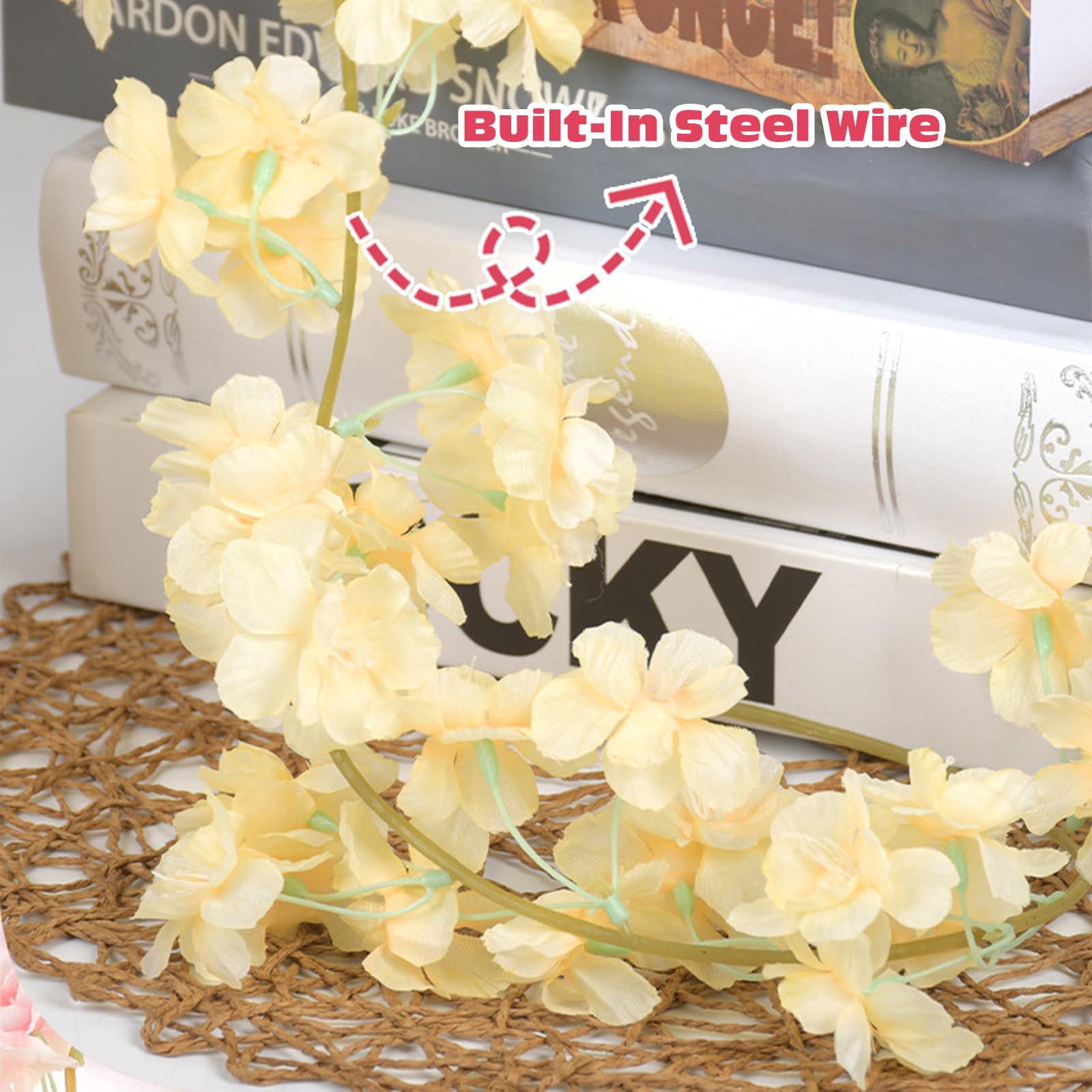 4 Guirlandes De Fleurs De Cerisier Artificielles – 1,8 M Chacune, 135 Fleurs – Décoration Murale, Mariage, Fête