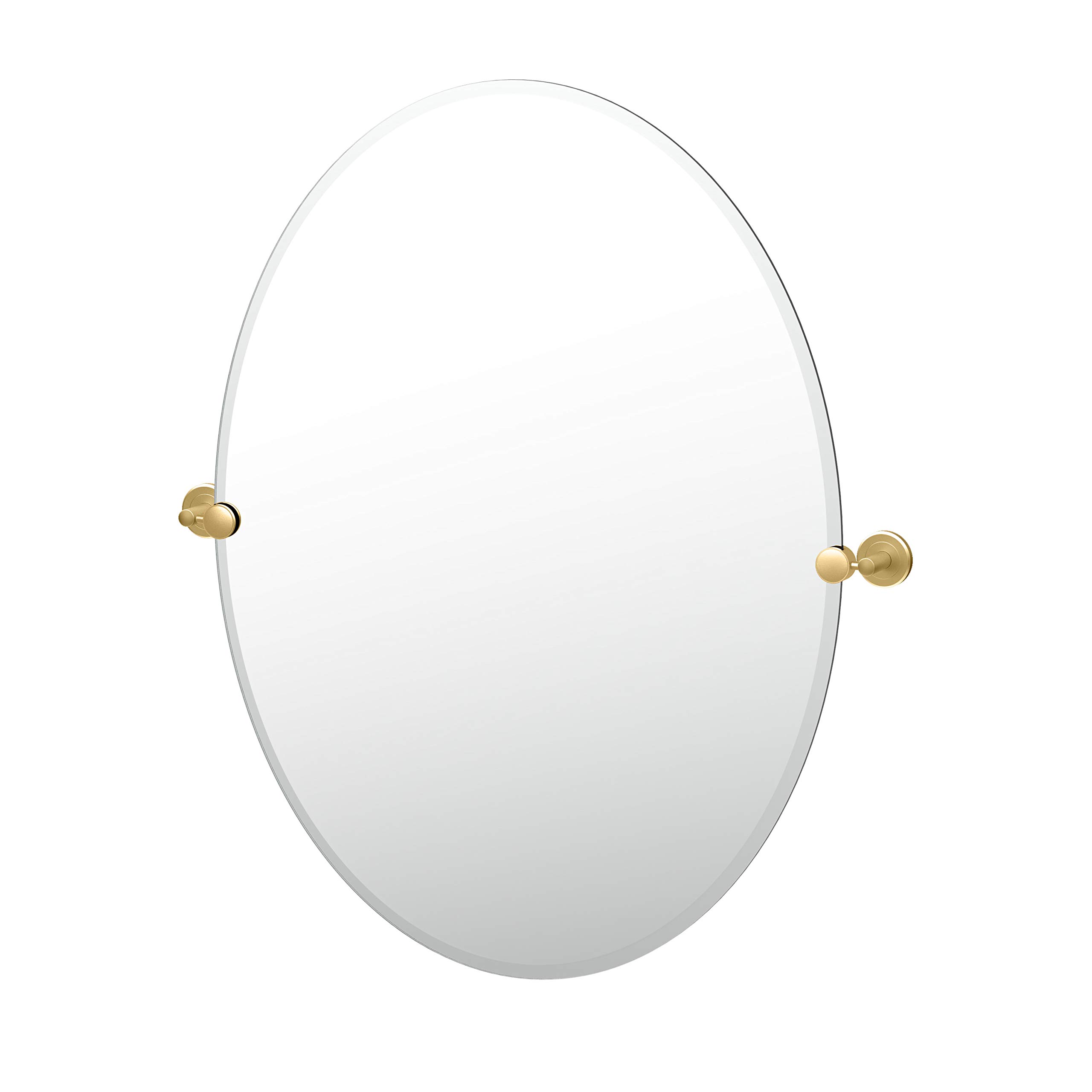 Gatco 4239LG Latitude II Oval Mirror Brushed Brass, 32 H x 28.5 W