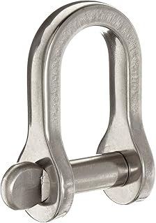 RONSTAN RF618 Grade Stainless Steel 316 Coined Pin Head Standard D Shackle, 5/16