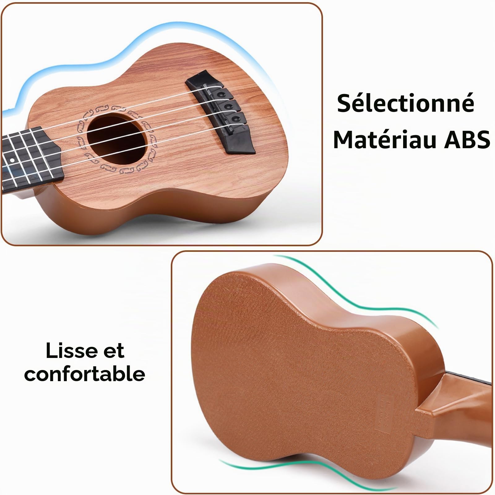 41 cm Ukulélé Jouet Guitare, Ukulélé pour Enfants, Enfant Mini Guitare, Guitare Enfant, Jouet Musical de Guitare, avec 4 Cordes Réglables, pour Tout-Petits, Débutants, Garçons, Filles, Rose