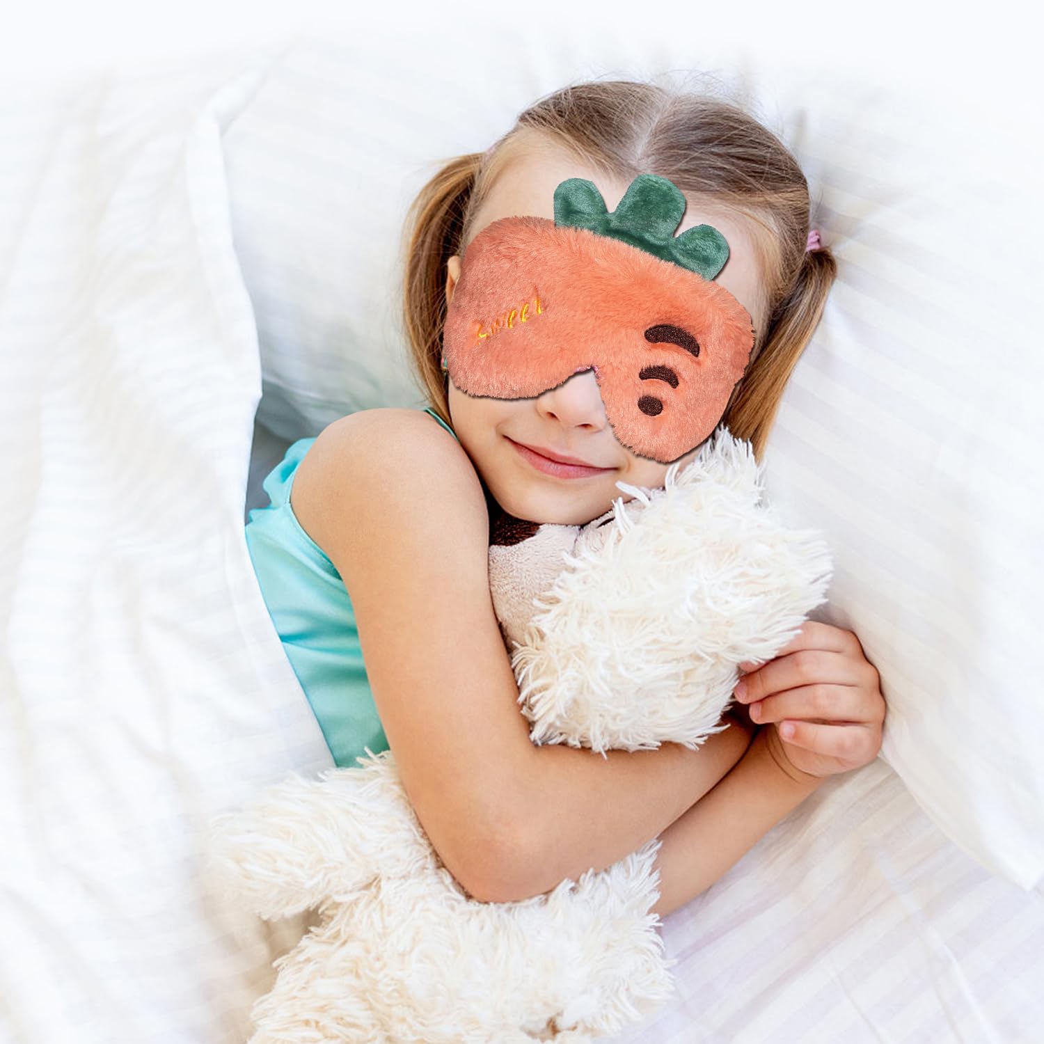 Masques De Sommeil En Peluche EUPSIIU - 4 Pièces Doux Et Confrontables