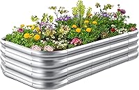 Vista 1 de Crirax Galvanized Raised Garden Beds Outdoor for Vegetables,Planters for Outdoor Plants,DIY 12-in-1 Large Metal Garden Bed Planter Boxes Outdoor 1