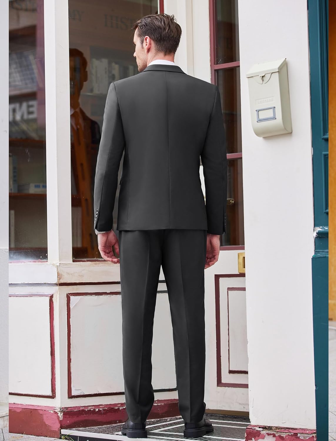 COOFANDY Men's 3 Piece Wedding Suit Set One Button Slim Fit Jacket Blazer Vest Pants Set Groom Prom Tuxedo Suits - Image 6