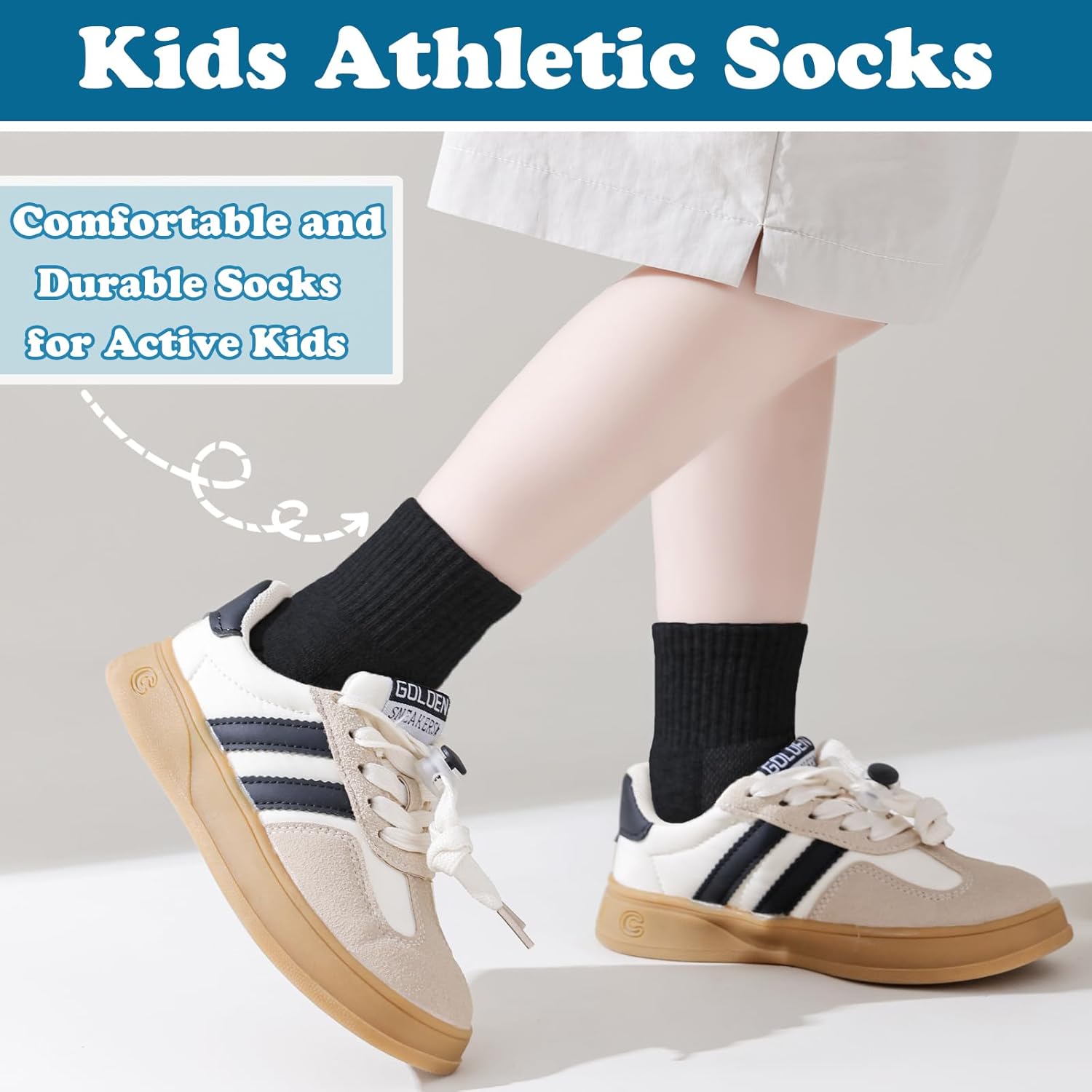 Boys Socks Girls Cushioned Athletic Socks Cotton Mesh Quarter Sock Youth Sport Ankle Sock 4/8 Pairs - Image 2