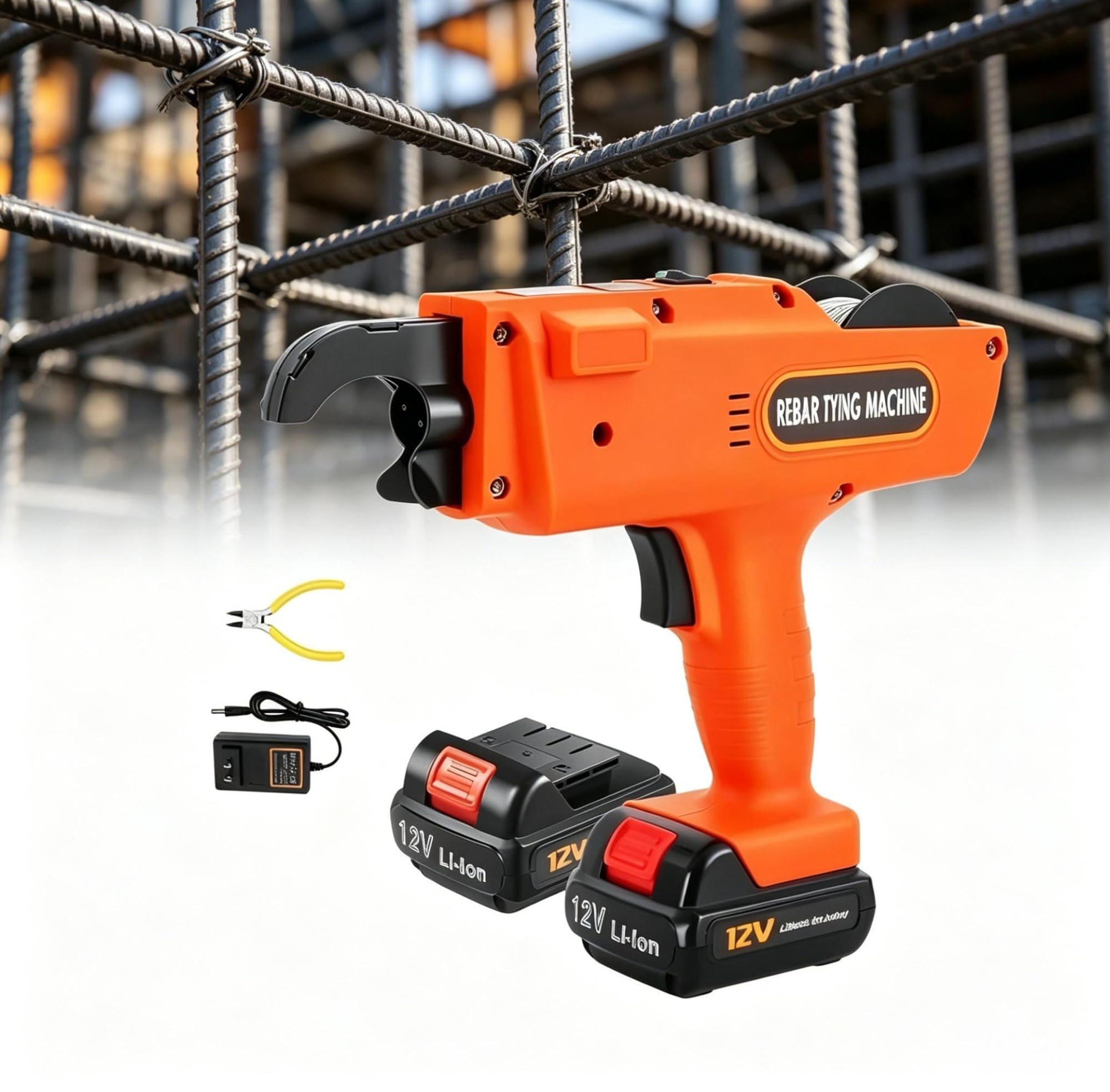 Sysxlt One Color Automatic Rebar Tying Machine, Cordless Rebar Tie Gun With Battery, Fast Tying Tool, For Steel Bars