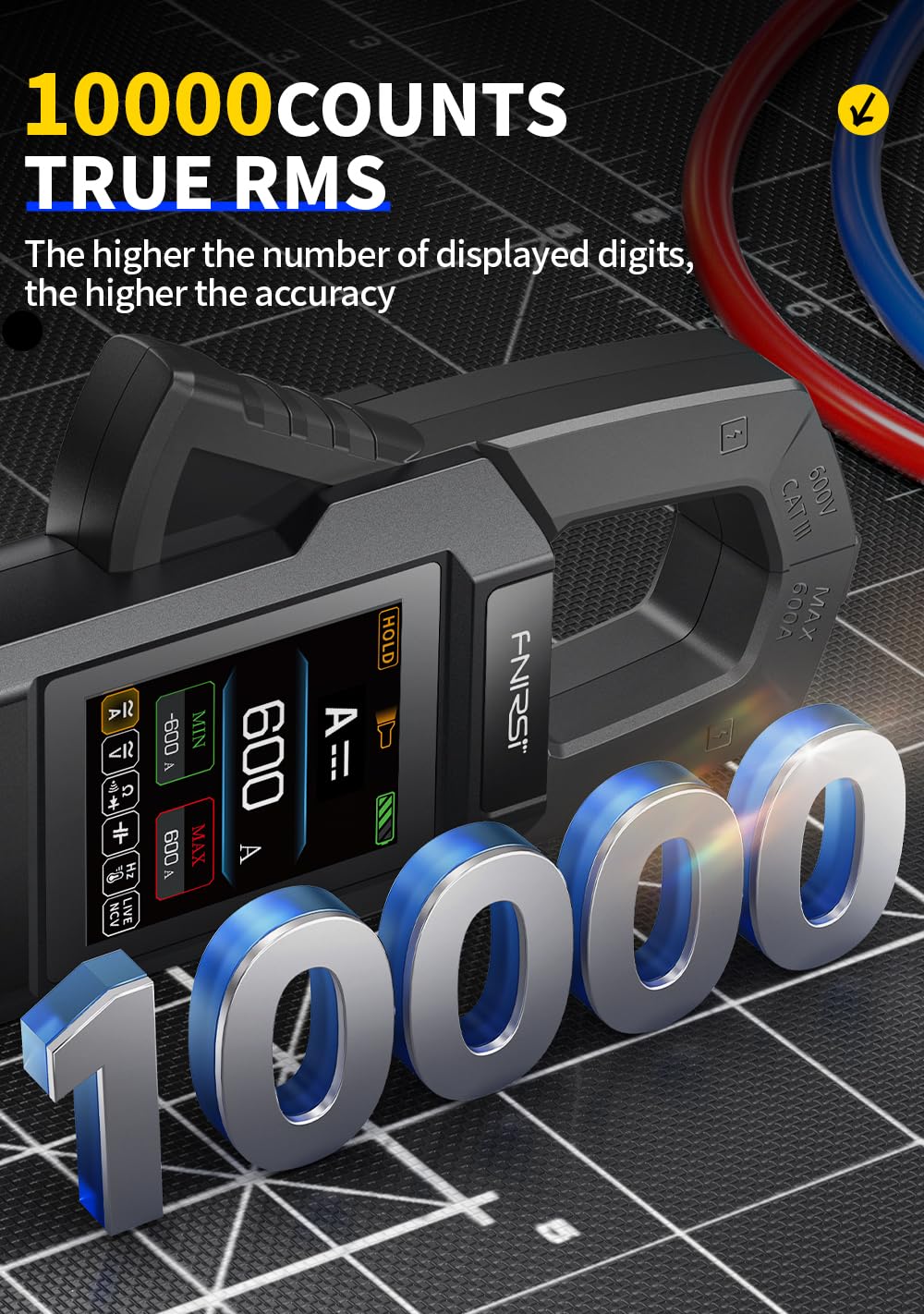 FNRSI DMC-100 Clamp Meter - True RMS, 600A, NCV Detection -3 FNRSI DMC-100 Clamp Meter - True RMS, 600A, NCV Detection -3