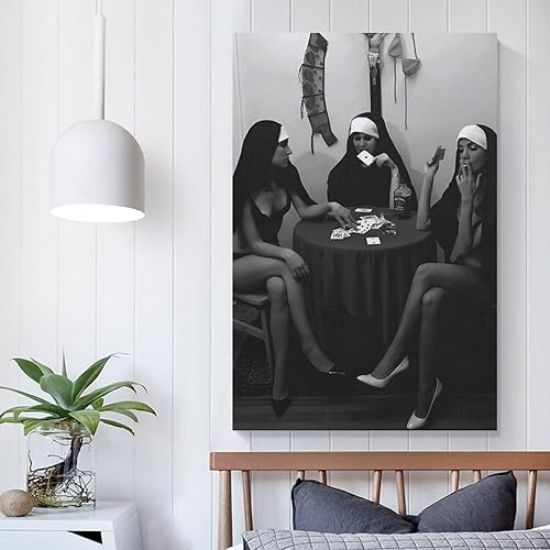 Miniatura 5 de Póster de monja fumadora, póster de arte vintage para mujer, póster de estética de habitación, póster de pintura en lienzo, cuadros e impresiones