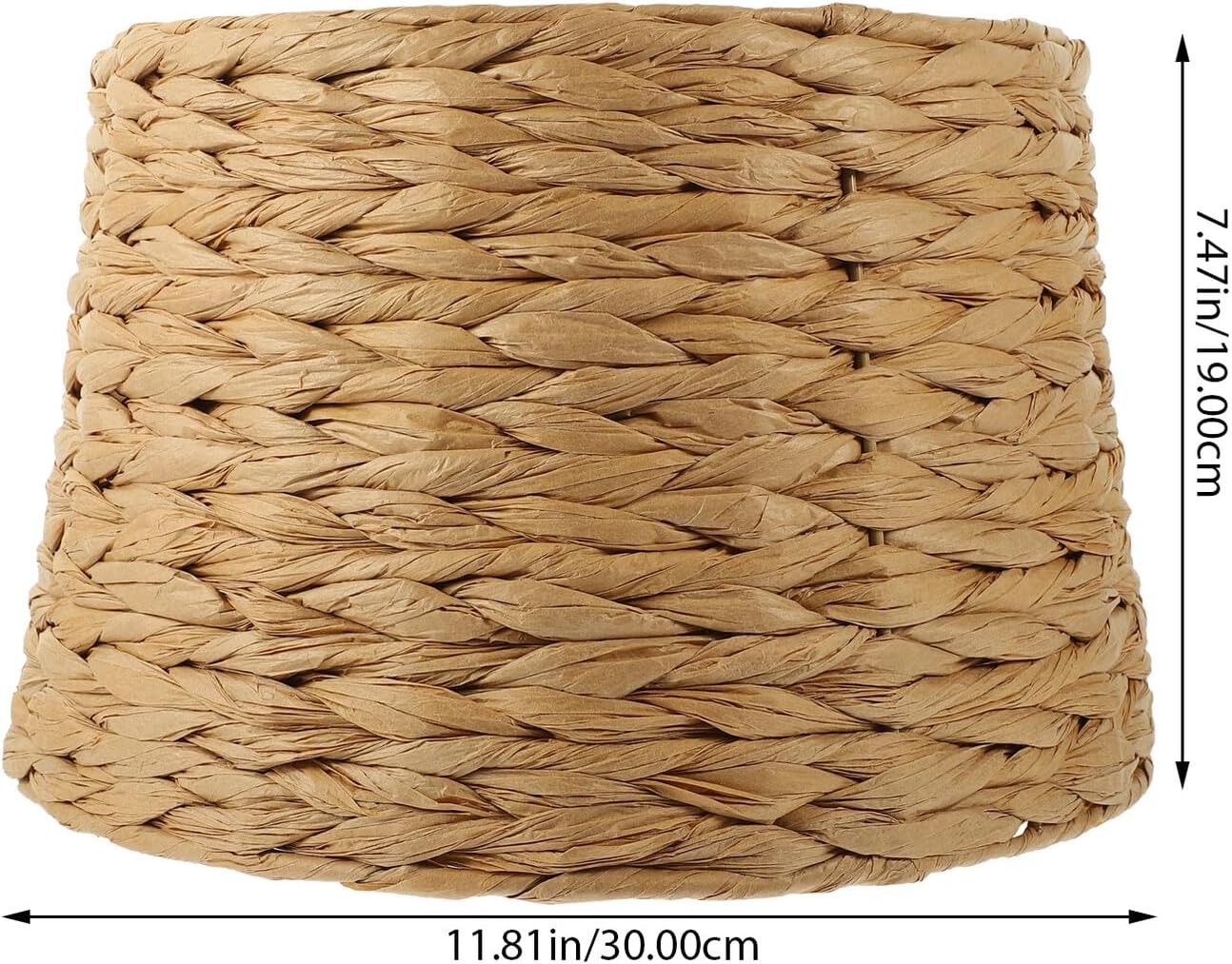 Rustic Woven Seagrass Drum Lamp Shade for Table and Floor Lamps Organic Style Lampshade Cover Handmade Minimalist Home Decor for Living Bedroom Office