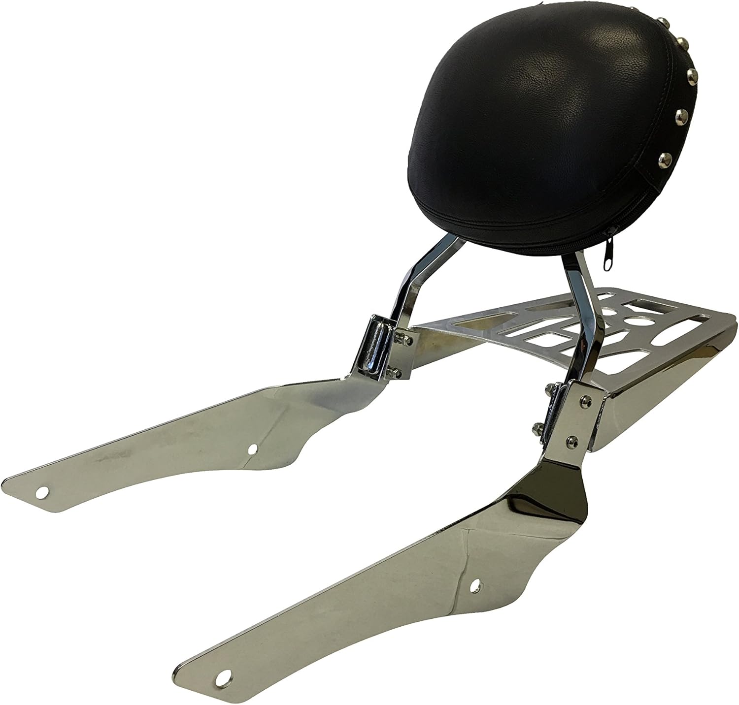 Studded Round Sissy Bar Backrest & Luggage Rack for 98