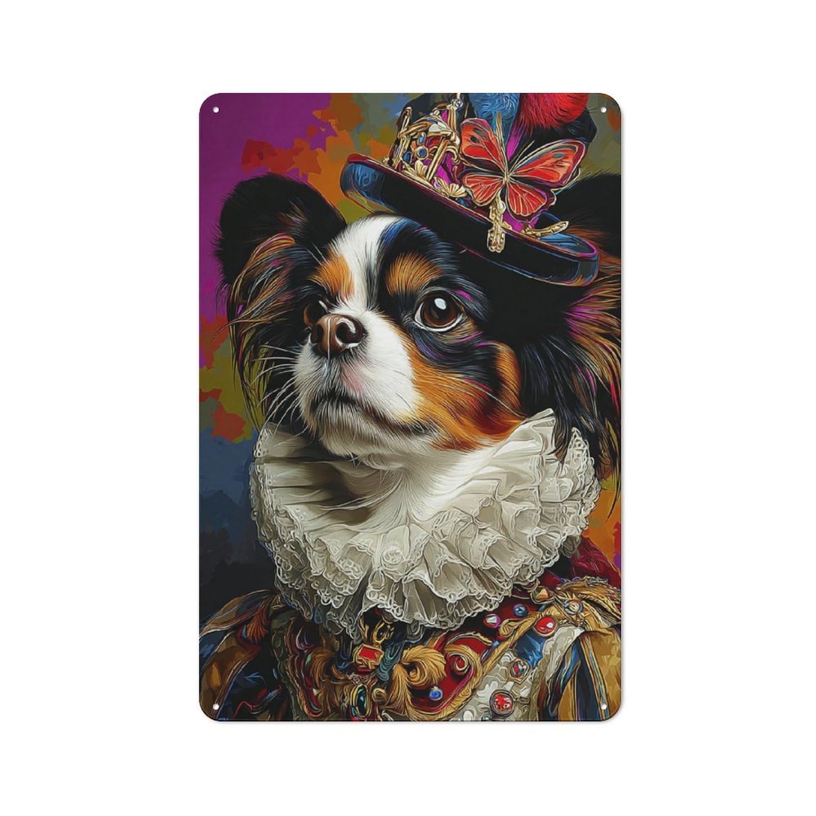 Junmoney Royal Canine Artistic Portrait Retro Tin Sign 30X20cm For Lounge Or Reading Corner, For Home Wall Decor Collectors