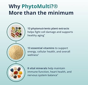 Metagenics PhytoMulti Multivitamin Without Iron-Daily Multi for Men & Women with 20+ Vitamins, Minerals & Phytonutrients for Antioxidant & Immune Support-Non-GMO, Gluten-Free - 120 Tablets