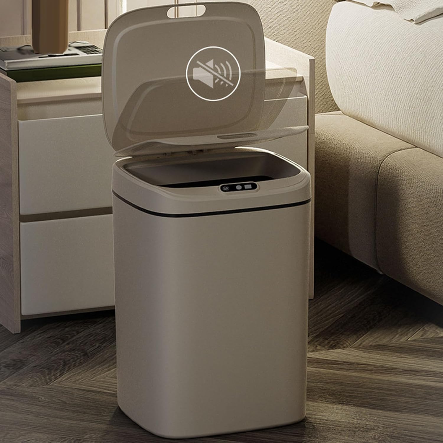 Automatic Touchless Garbage Can, Smart Motion Sensor Trash Can, Plastic Trash Can with Lid - Intelligent Trash Bin Garbage Bin Prevent Bad Smell for Bedroom Bathroom Kitchen