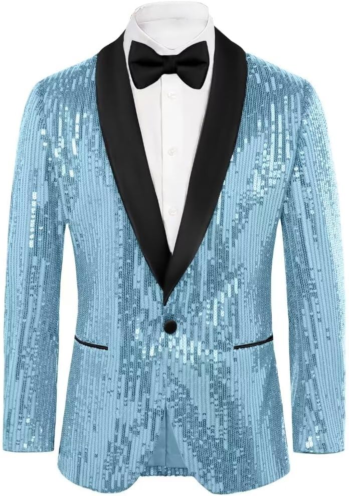 SAROULU Sequin Boys Suit Blazer Kids Slim Fit Suit Party Tuxedos for Boy Suits Jacket