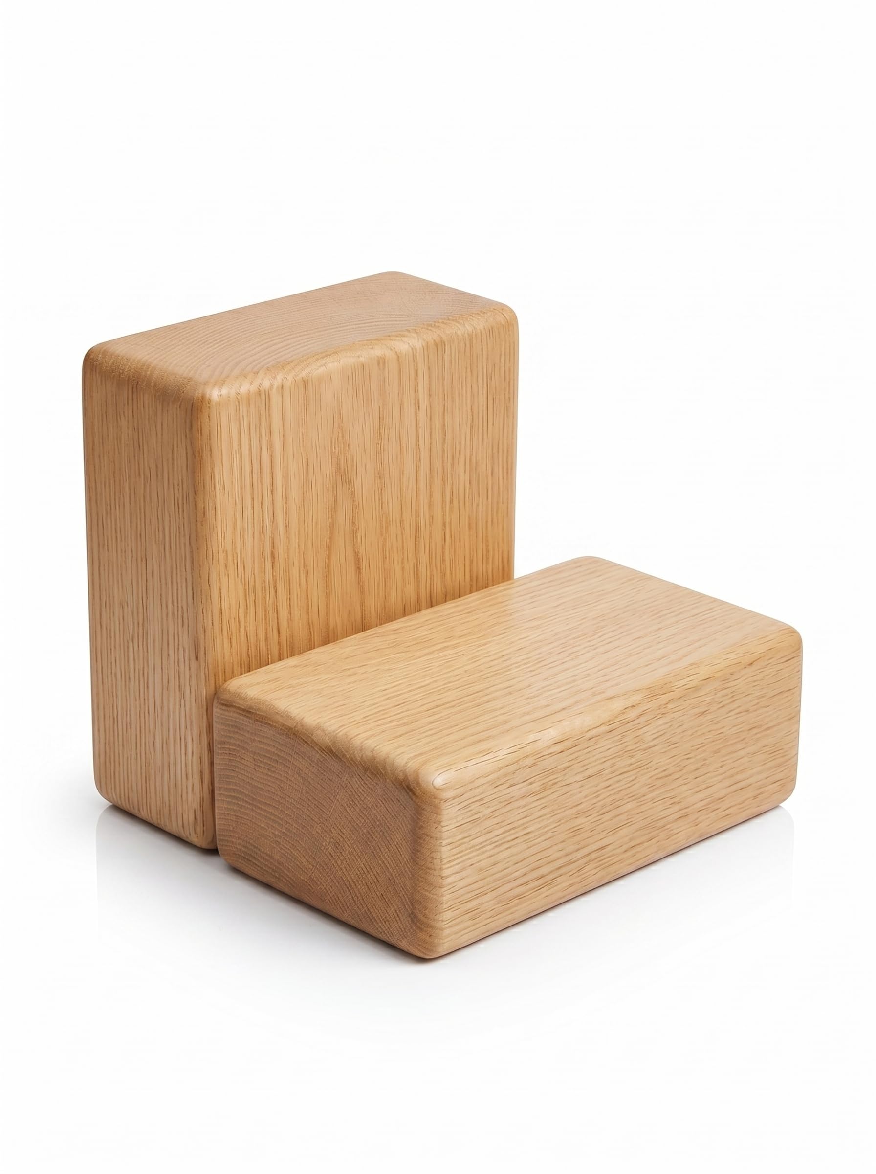 Preeti Yoga Wooden Block/Brick | Eco-Friendly Yoga Pilates Brick | Smooth Surface for Balance, Support & Performance - Wooden Block (Set of 2) - Free 2 meter Super White Gold Belt-image-15